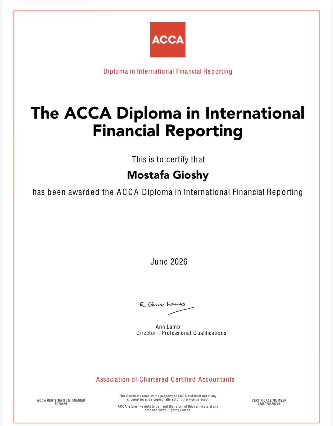 Certificate